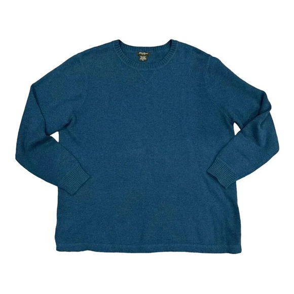Eddie Bauer Teal Cotton Blend Crew Neck Sweater XL - Picture 1 of 3